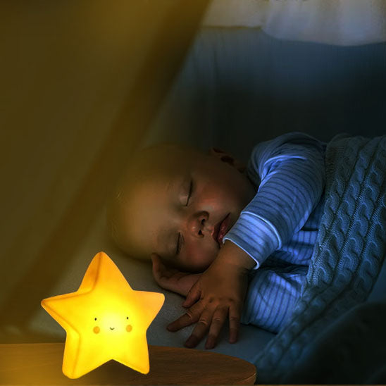 veilleuse bébé - étoile avec bébé dort