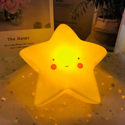 veilleuse bébé - étoile jaune allumé